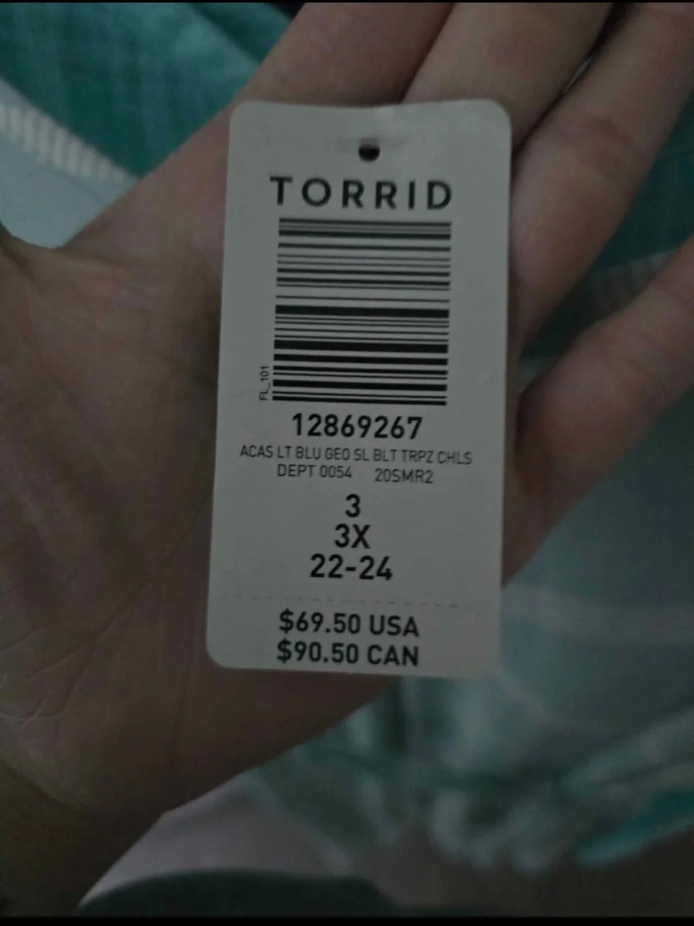 torrid Light Blue & White Printed Midi Dress with Waist Tie - Picture 4 of 4